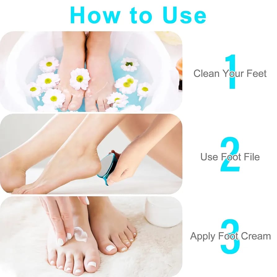 2 in 1 Double-Sided Nano Glass Callus Remover & Crystal Hair Eraser – Safe & Quick Foot File, Dead Skin & Ha...