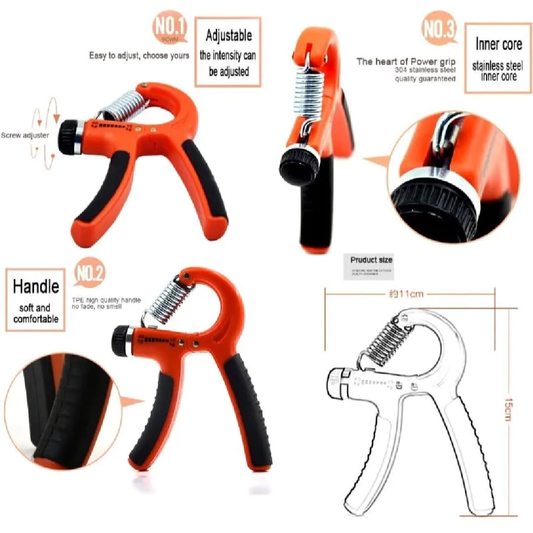 Set of 2 Adjustable Heavy Hand Grippers (10–40Kg) – Strength Training Exerciser for Hand, Wrist & Finger Workout (random Color)