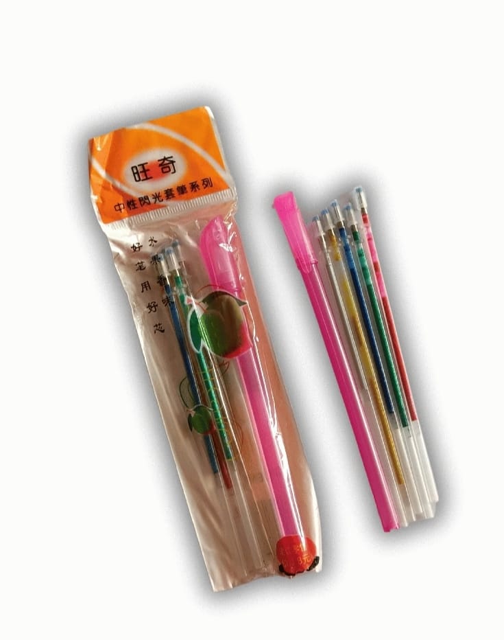 Glitter Gel Pen Refills Set – 5 Multi-Colored Metallic Ink Refills for Smooth Writing & Creative Art buy online in Pakistan