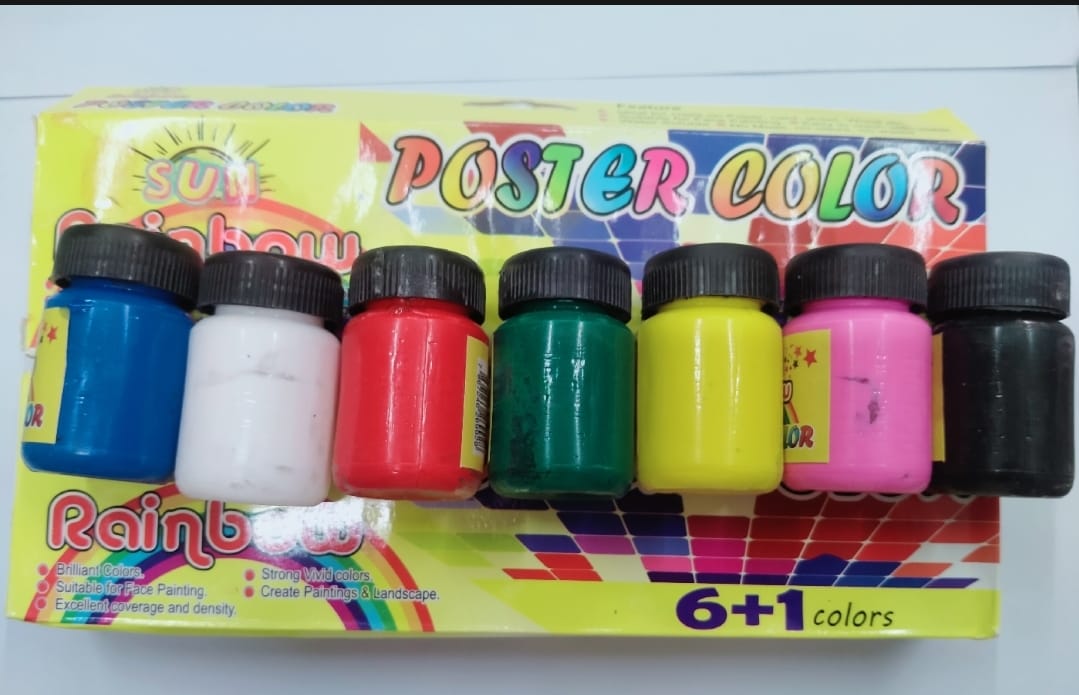 Poster Colours 6+1 Pack with Free Brush – Multi-Purpose Watercolor Set for Art, School, and Face Painting buy online in Pakistan