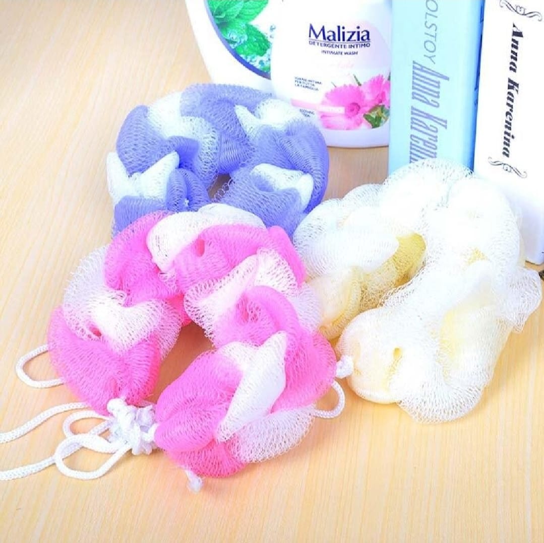 2PCs Wash Brush Bath Back Hanging Mesh Shower Sponge – Soft Exfoliating Braid Loofah (Random Color) buy online in Pakistan