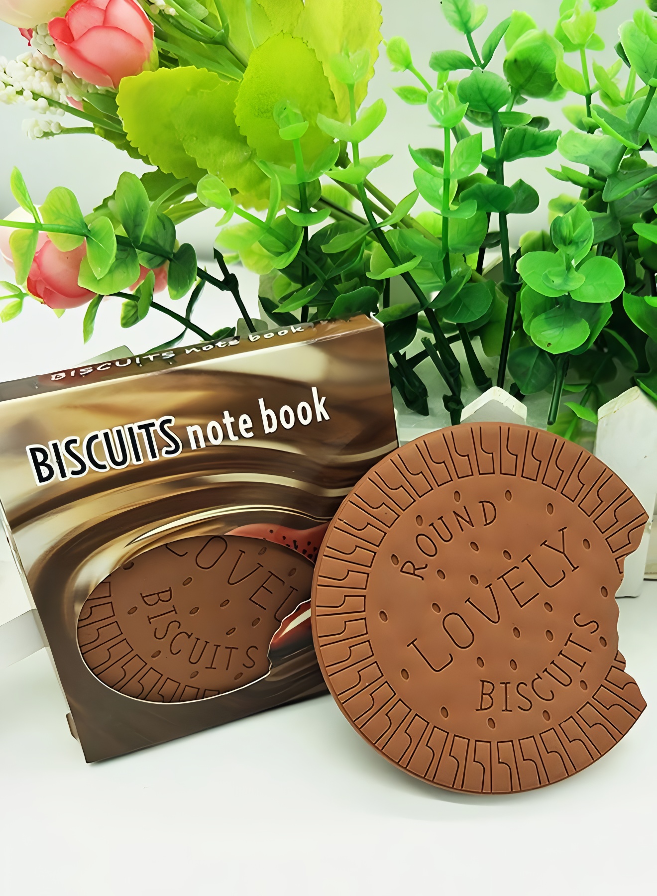 Biscuit Shaped Notebook – 80 Pages Round Steno Pad for Students, Artists & Kids – Fun Chocolate Biscuit Design, Port...