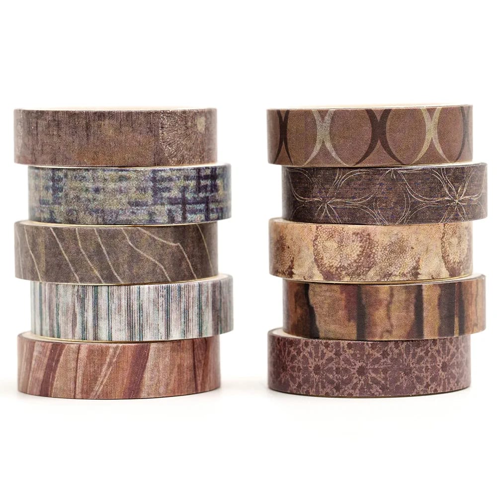 Songdao 10 Rolls Fantasy Washi Tape Set Texture Arts Adhesive Tapes Basic Patterns Decorative Masking Tape Sets for Craft, Kids, Scrapbook, DIY, Gift Wrapping (Style Four) buy online in Pakistan