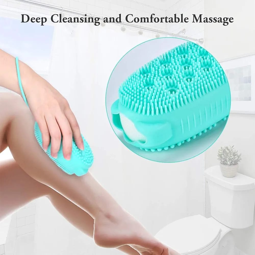 Bubble Bath Brush – Double-Sided Silicone Body Brush with Quick Foaming Sponge, Gentle Exfoliation & Massage for All...