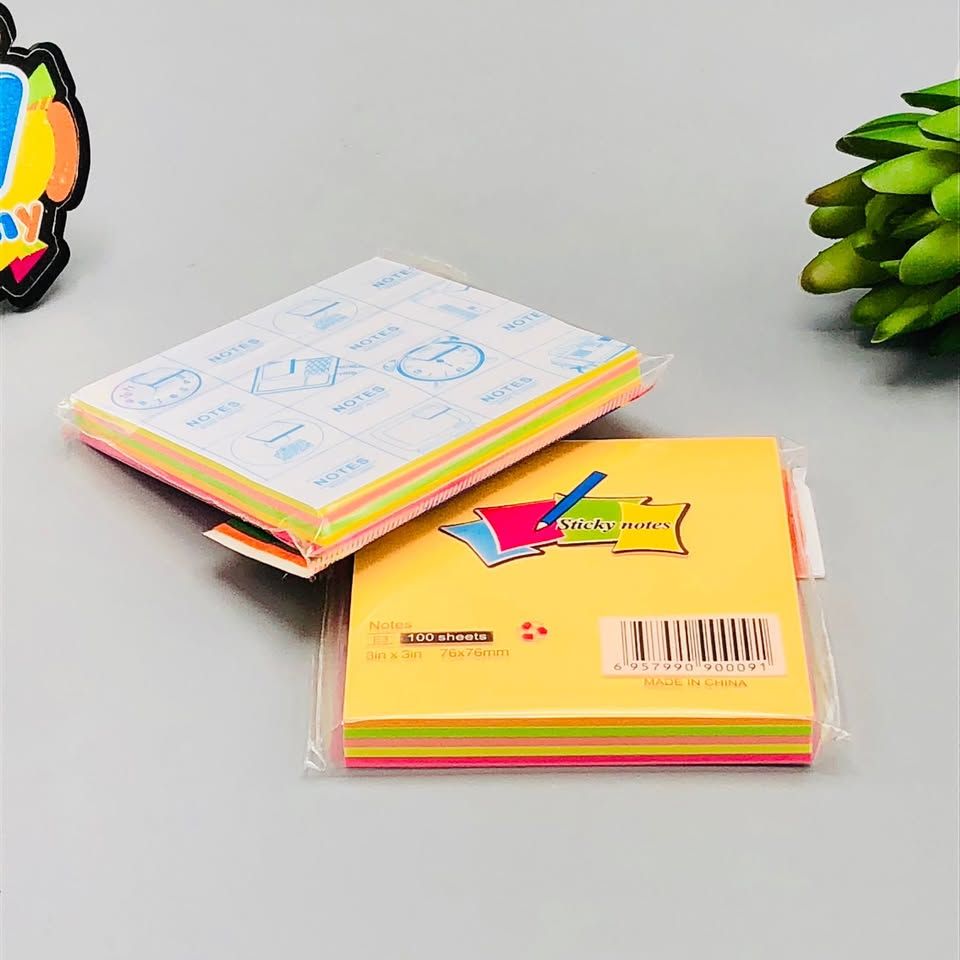 3x3 Inches Sticky Notes Pack – 100 Sheets Per Pad, Strong Adhesive Backing, Easy to Write On, Peel-Off Convenience, Perfect for Home, Office, and School Use (Random Color) buy online in Pakistan