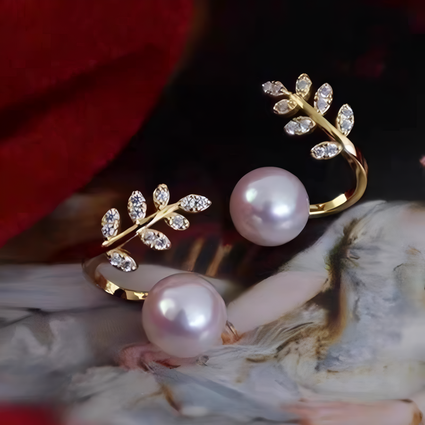 Elegant Leaf Pearl Korean Earrings – Stylish Jewelry for Women, Perfect for Casual & Formal Wear (AWT-103)
