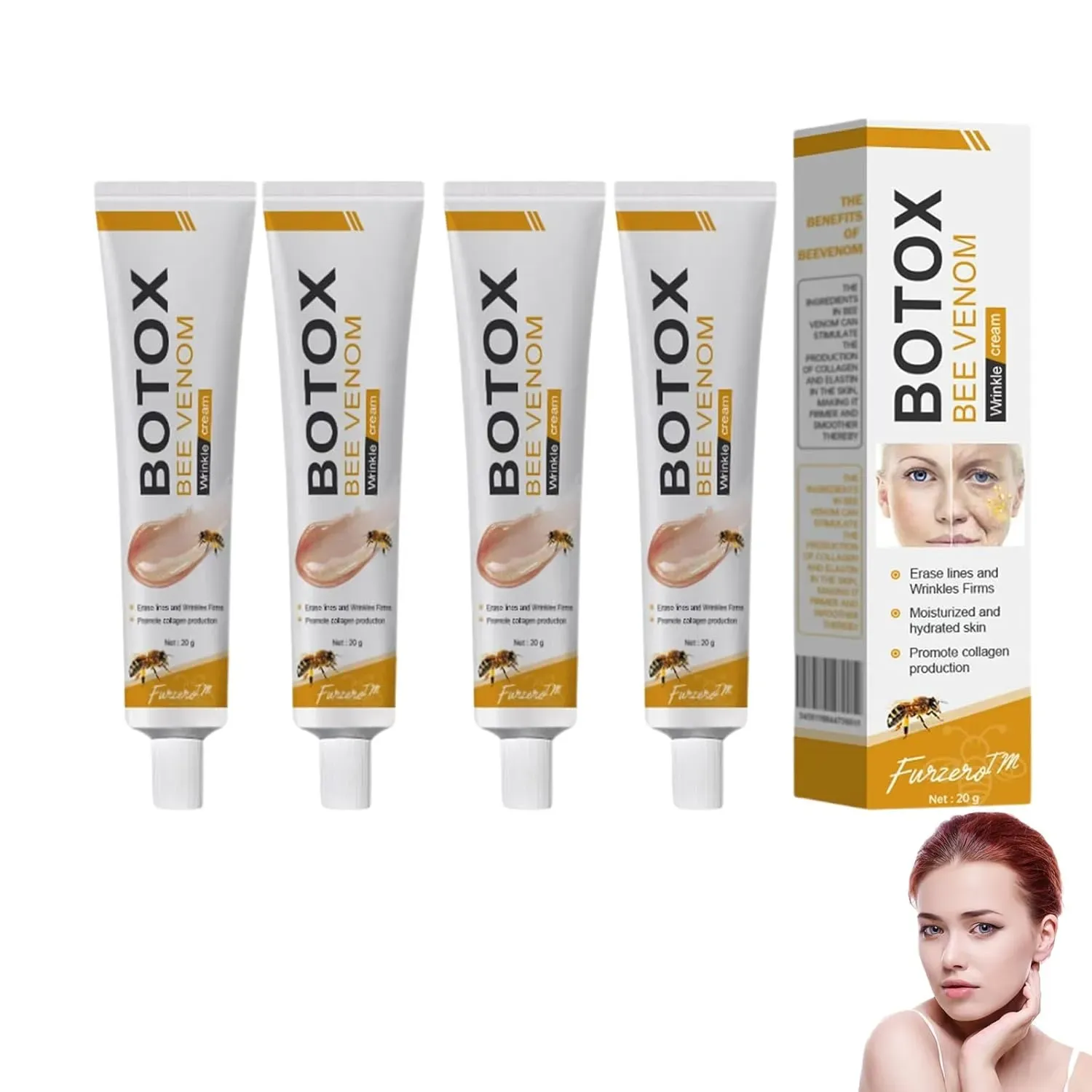 Botox Bee Venom Wrinkle Cream – Anti-Aging &amp; Moisturizing Formula | Smooth Fine Lines, Hydrate Skin, Boost Collagen (20g) thumbnail 2