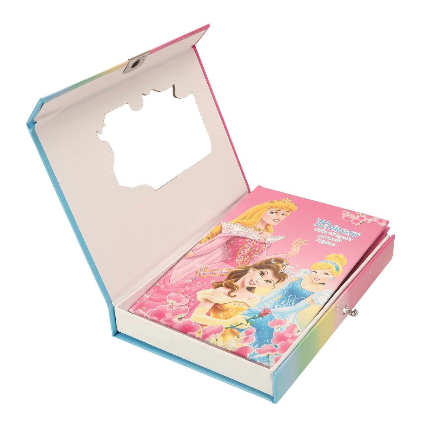 Princess, Frozen & Sofia Cover Fancy Lock Spiral Binding Diary – Medium Size with Box – 40 Pages (22 x 16 cm) buy online in Pakistan