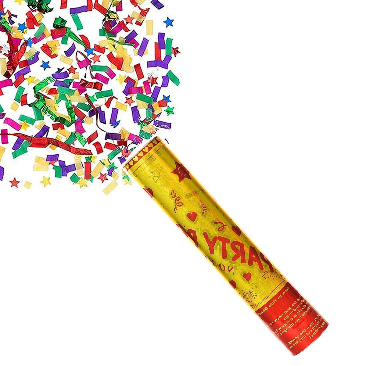 Pack of 2 Party Popper Confetti Filled Rose Party Popper for Birthday, Anniversary, Wedding, Welcome Party, Baby Shower, New Year Celebration and Other Events