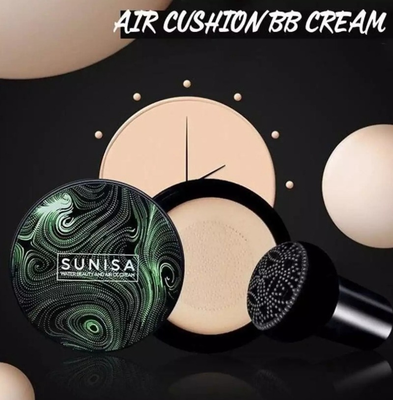 SUNISA Waterproof Mushroom Head Air Cushion Foundation – BB & CC Cream with Moisturizing Liquid Base and Sponge Applicator view 3