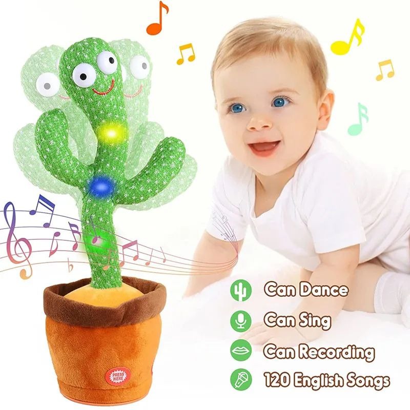 Rechargeable Cute Dancing Cactus Toy for Kids | Talking Dancing Shaking & Talk Back with Lights | Happy Birthday Gift (With Box) buy online in Pakistan