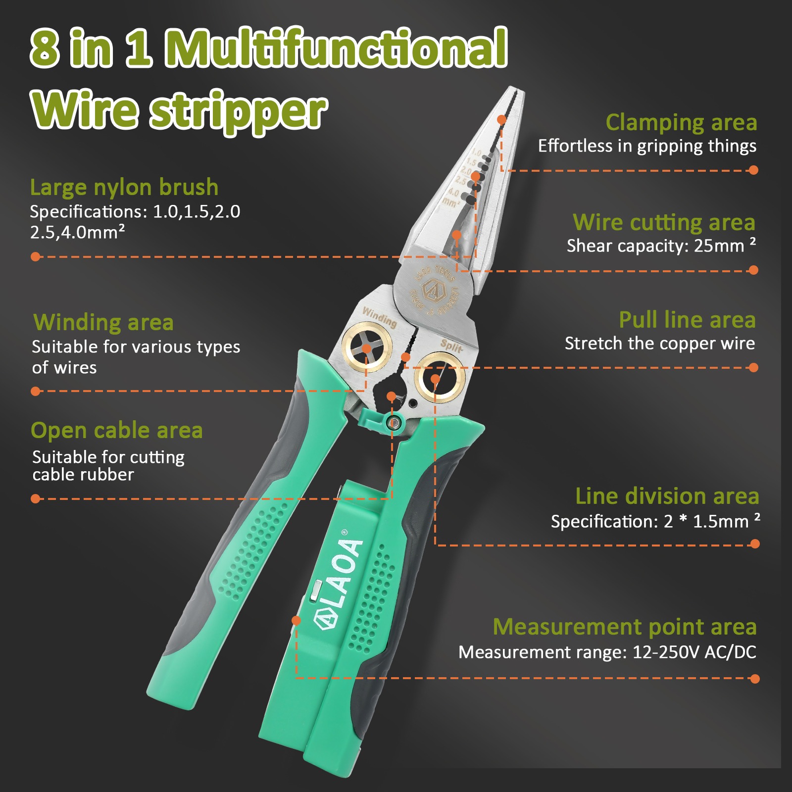 8-in-1 Wire Stripper & Voltage Tester – Multi-Purpose Electrical Tool for Professionals buy online in Pakistan