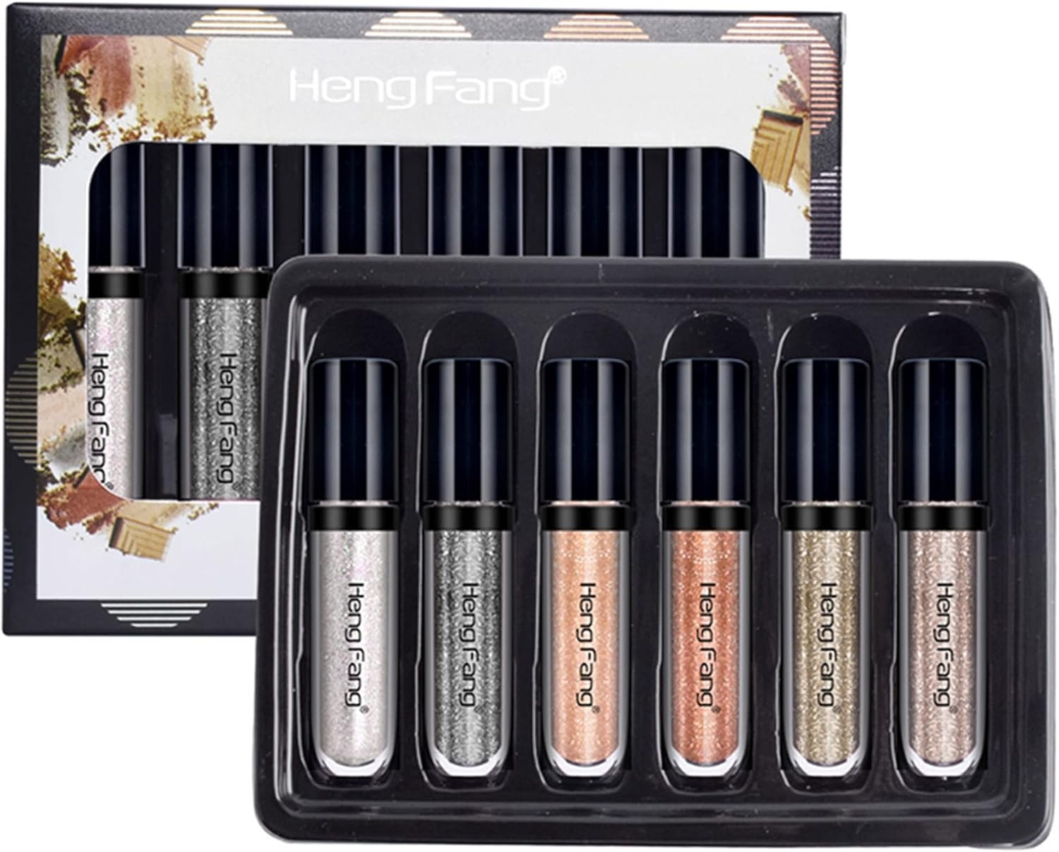 HENG FANG 6 Pcs Liquid Diamond Glitter Eyeshadows Set – Waterproof, Long-Lasting, Vibrant Colors with Lightweight Texture for Bold & Sparkling Eye Makeup buy online in Pakistan