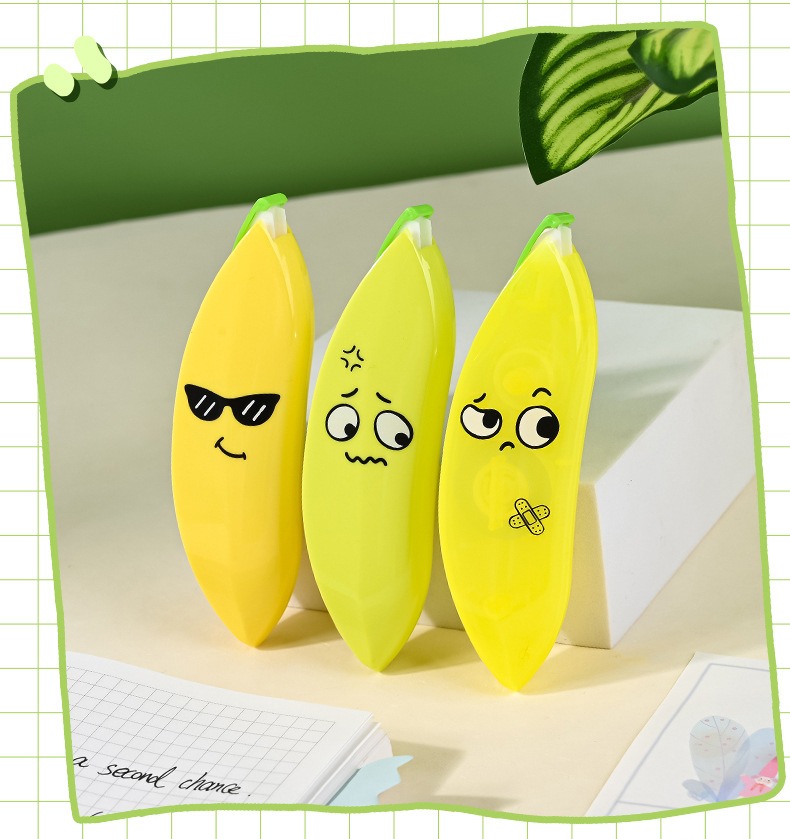 Banana Shaped Correction Tape – Fun & Portable Eraser Tool for Paper, Labels, and More – 14cm