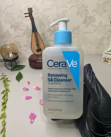 CeraVe Renewing SA Cleanser And Hydrating Cleanser with Salicylic Acid &amp; Ceramides – (237ml)