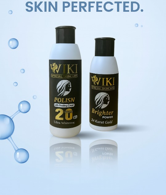 VIKI Special Skincare Brighter Power 24K Gold & Polish Peeling Cream – Ultra Whitening Set (Black) buy online in Pakistan
