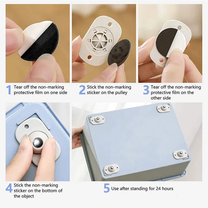 Quality Furniture Moving Wheel -  [4 Pcs] | Stainless Steel Mini Swivel Wheels With 360 Degree Rotation For Bins Storage Box thumbnail 2