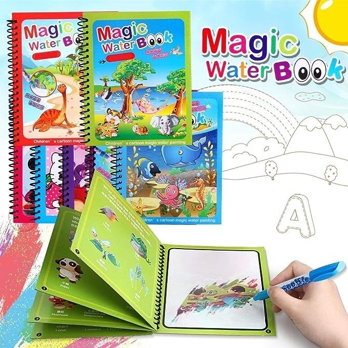 Magic Water Coloring Book for Kids – Reusable Drawing & Painting Fun (Random Colors & Designs) buy online in Pakistan