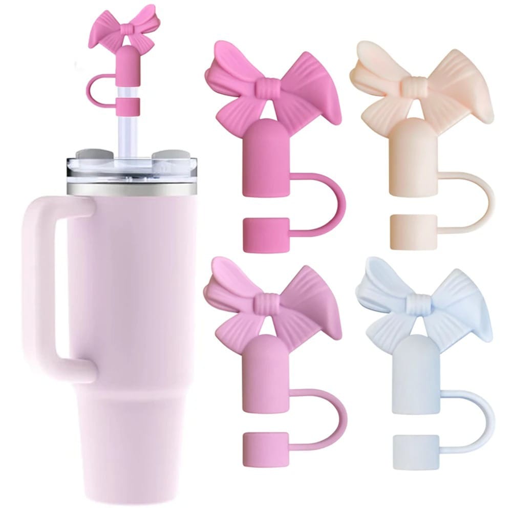 1PC Cute Bow Straw Cap Cover for 10mm Straws – Fits Stanley Tumbler Cups, Dustproof & Leak-Resistant (Random Color) buy online in Pakistan
