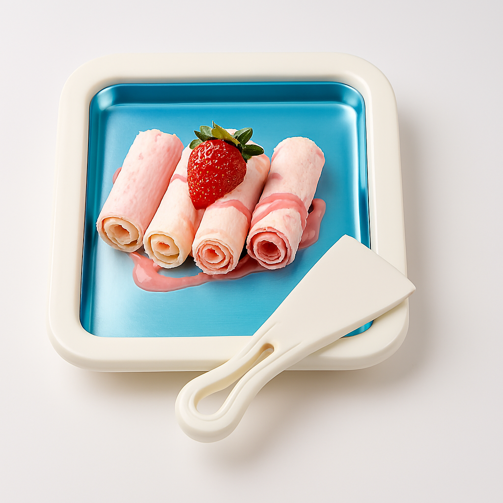 Rolled Ice Cream Maker Pan – DIY Frozen Yogurt & Dessert Plate with Scraper | 9.5 x 7.5 Inch Non-Stick Cooling Plate for Quick Homemade Ice Cream view 3