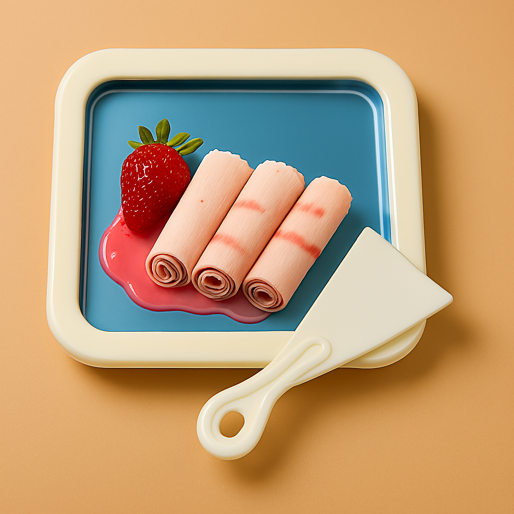 Rolled Ice Cream Maker Pan – DIY Frozen Yogurt & Dessert Plate with Scraper | 9.5 x 7.5 Inch Non-Stick Cooling Plate for Quick Homemade Ice Cream view 5