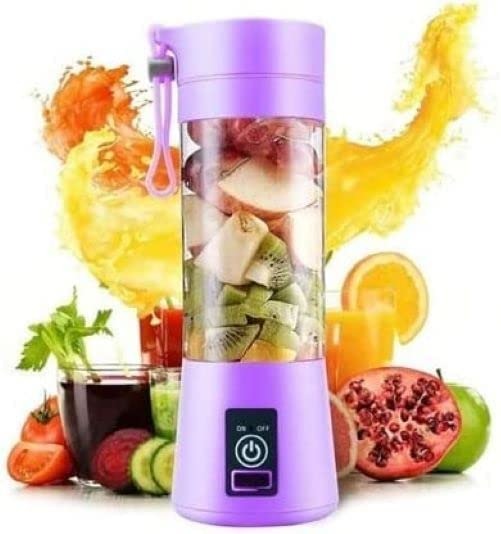 Juicer Portable Outdoor Juicing Cup Home Mini Cordless Crushed Ice Machine USB Charging Fruit Vegetable Blender (Random Color) (380ML) thumbnail 4