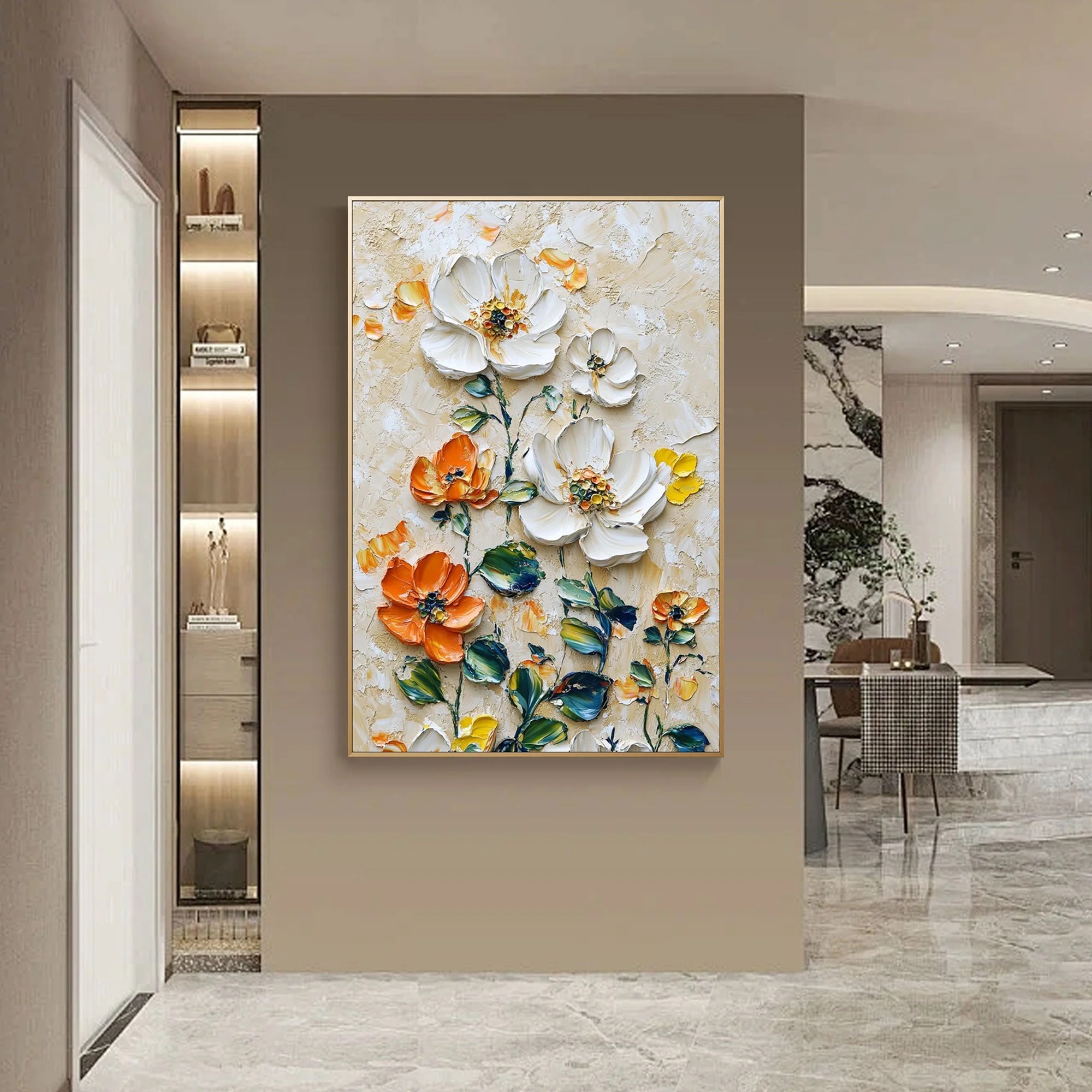 Vertical Floral Canvas Painting – Wild Garden Wall Art for Home & Office Décor buy online in Pakistan