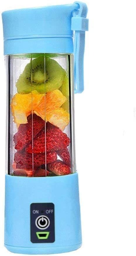 Juicer Portable Outdoor Juicing Cup Home Mini Cordless Crushed Ice Machine USB Charging Fruit Vegetable Blender (Random Color) (380ML) thumbnail 2