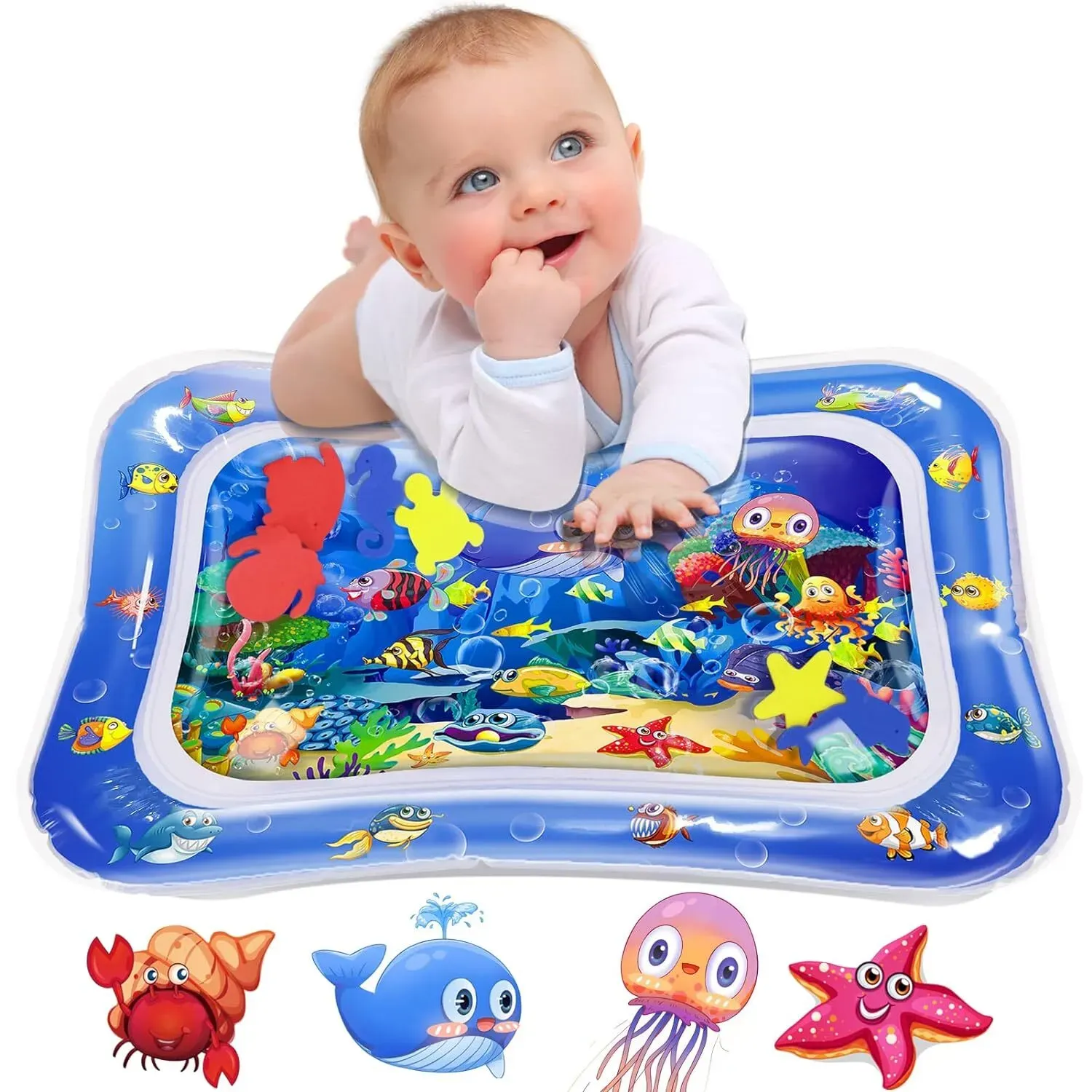 Inflatable Water Play Mat – Premium Baby Toy for Infants & Toddlers (3–24 Months), Muscle Strengthening & Sensory Development, 27.4x21.5x2.2 inch (Random Color) buy online in Pakistan