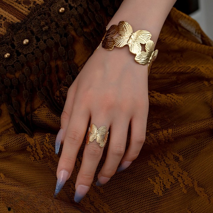 Stylish Alloy Hand Cuff Ring Set - Buy Online in Pakistan at Zenbu Store (Image 6)