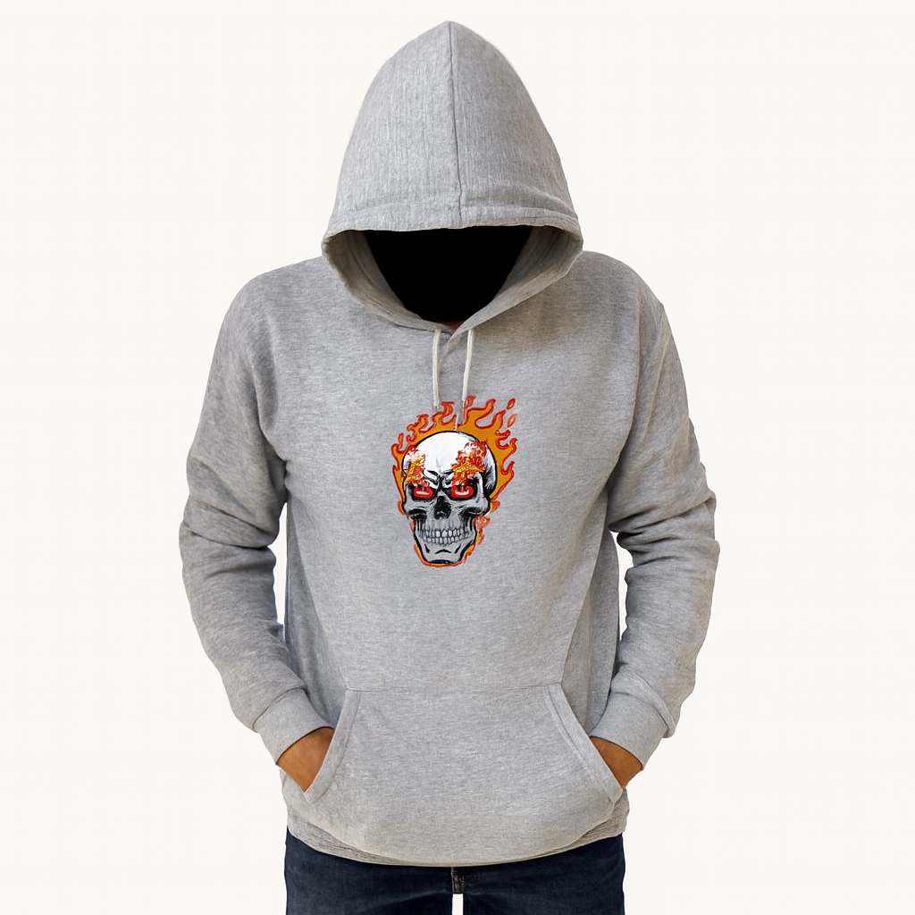 New Summer Collection Full Grey Hoodie ghost Printed For Men And Boys buy online in Pakistan