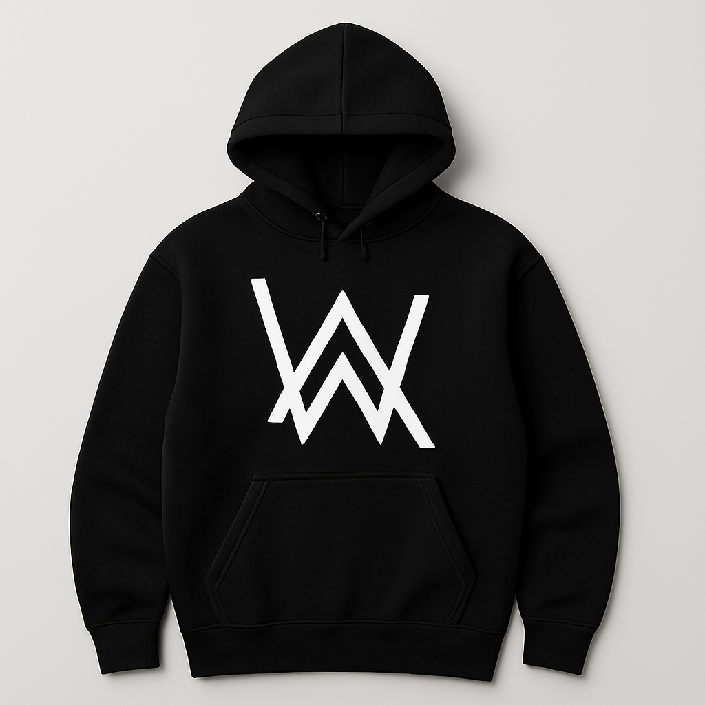 New Summer Collection Full Black Hoodie with WA Print for Men and Boys – Comfortable, Fashionable & Casual Wear
