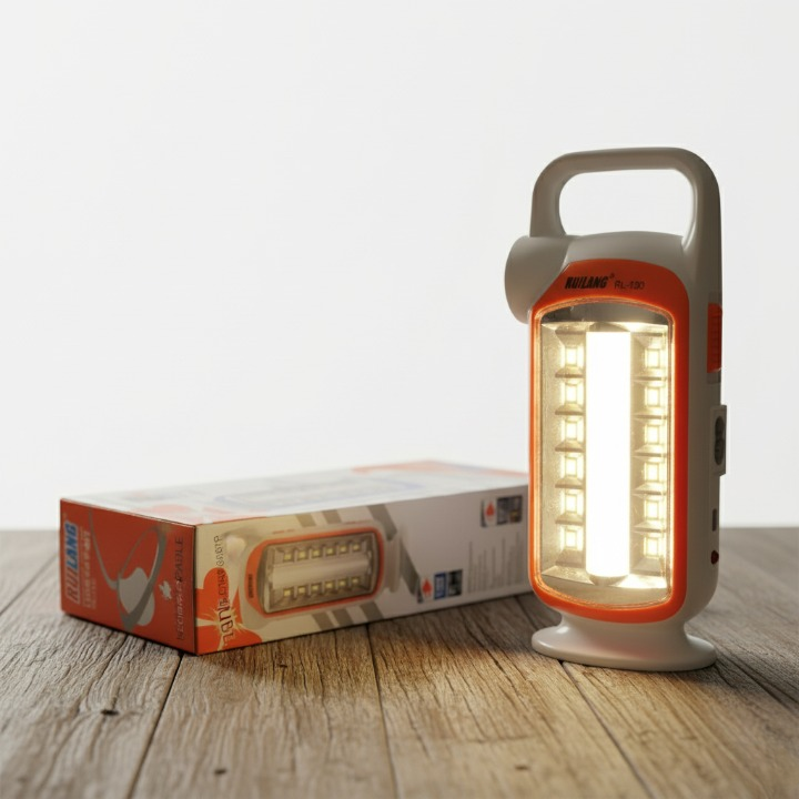 Ruilang RL-130 Rechargeable Portable LED Emergency Light – Super Bright Tube Lamp, Built-in 1200mAh Battery, 2–5 Hrs Run...