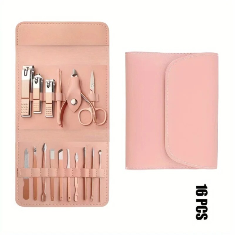 16pcs Professional Manicure & Pedicure Set – Nail Clippers, Cuticle Nippers & Grooming Tools with Travel Case (Random color) buy online in Pakistan