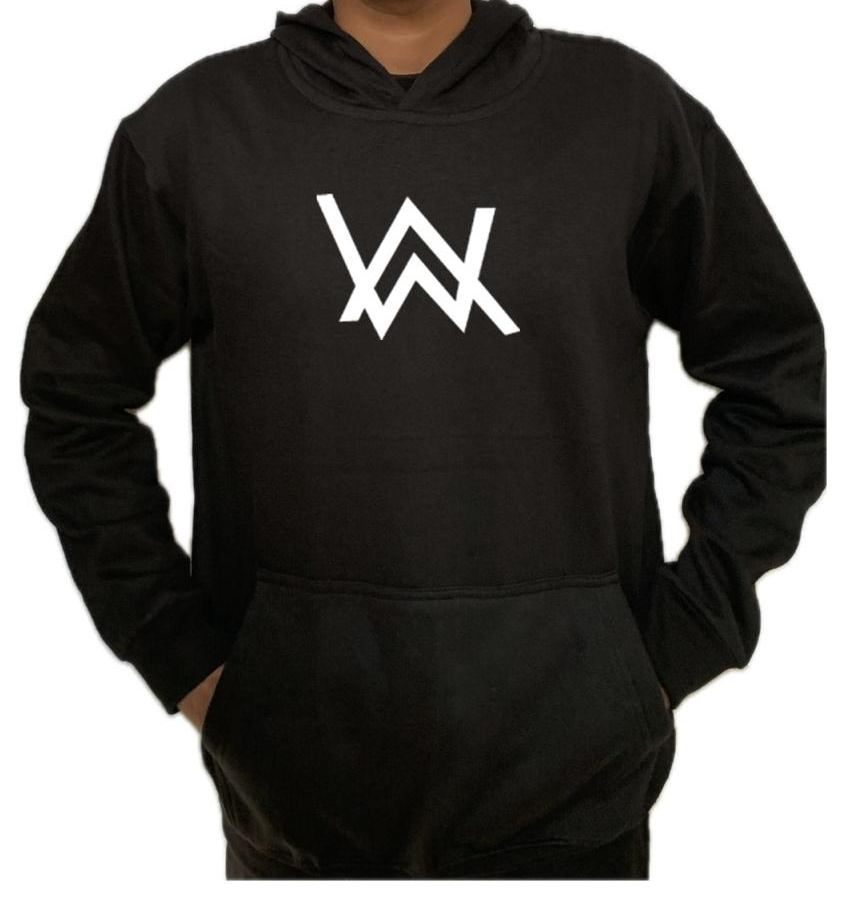 New Summer Collection Full Black Hoodie with WA Print for Men and Boys – Comfortable, Fashionable & Casual Wear