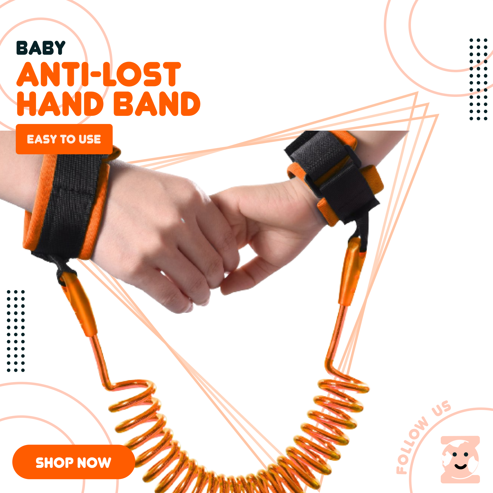 Baby Anti-Lost Wrist Strap Safety Harness for Toddlers & Kids – Adjustable Hand Link with 360° Rotation