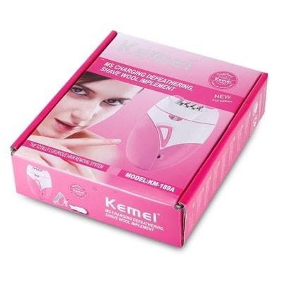 Kemei KM-189A Rechargeable Epilator – Women’s Hair Removal Device with USB Charging, Gentle Shaver & Defeathering To...