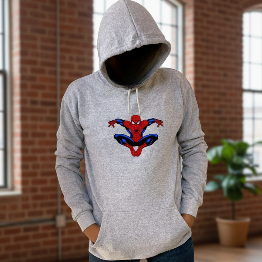 New Summer Collection Full Grey Hoodie SPIDER MAN Printed For Girl And Boys buy online in Pakistan