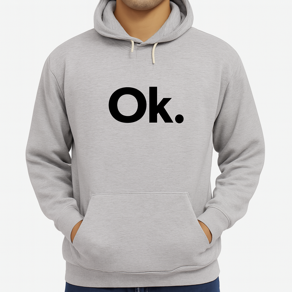New Summer Collection Full Grey Hoodie OK Printed For Girls And Boys buy online in Pakistan
