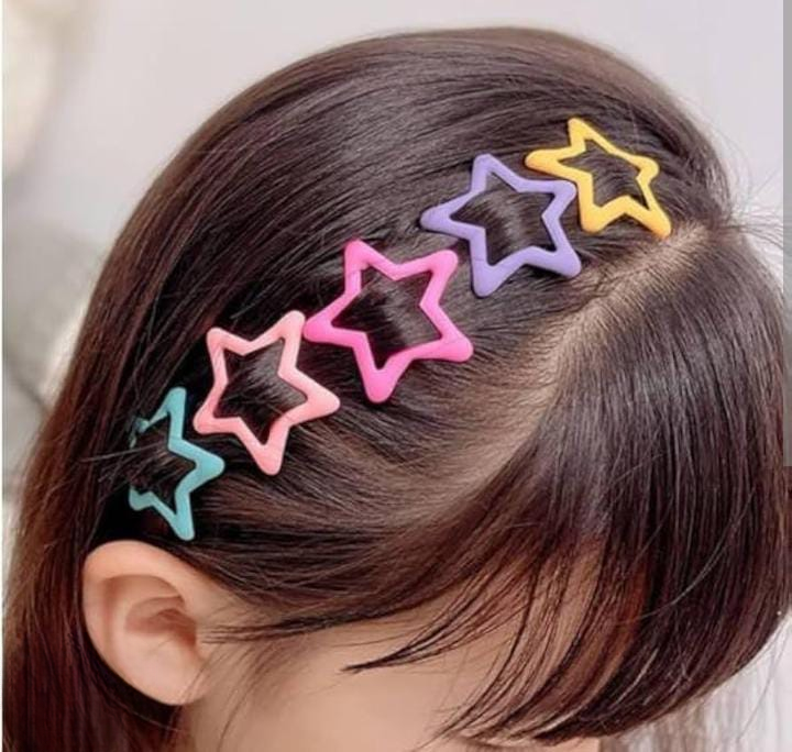 Pack Of 4 Star Shape Hair Clips For Girls – Cute And Colorful Hair Accessories For Kids Styling And Daily Wear (Multicolor) buy online in Pakistan