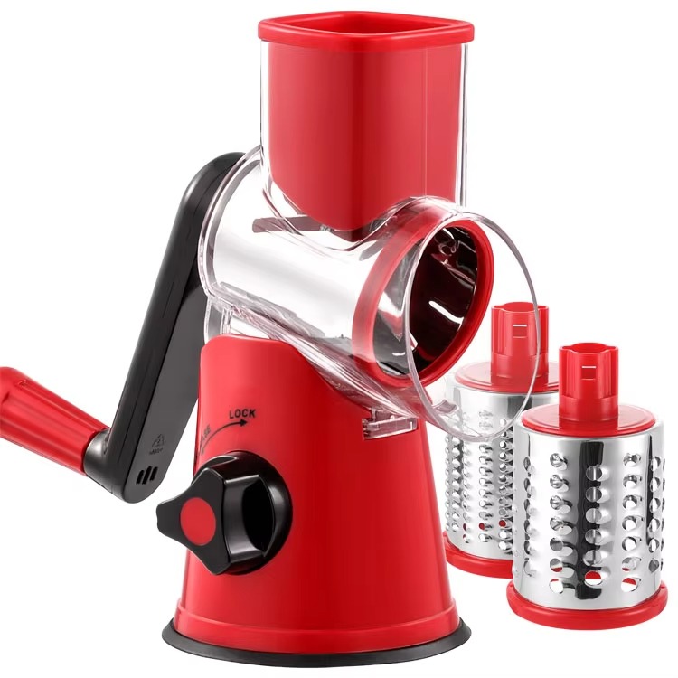 Table Top Drum Grater – Manual Vegetable Cutter, Slicer & Grater | Multi-Functional 3-in-1 Kitchen Gadget for Effortless Food Prep (Random color) view 4