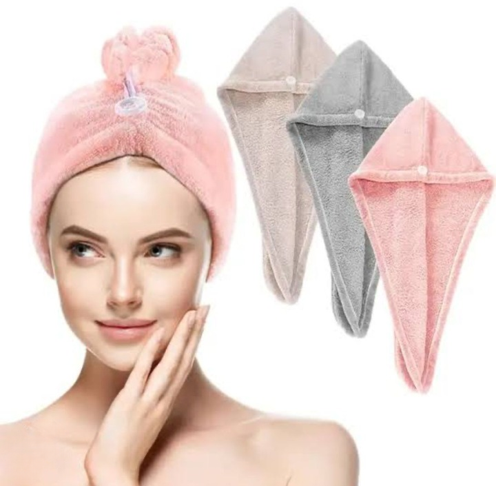 Hair Drying Towel Cap – Quick Dry, Soft & Absorbent Turban Wrap for Women | Anti-Frizz Hair Wrap Towel for Bathroom & Salon Use buy online in Pakistan