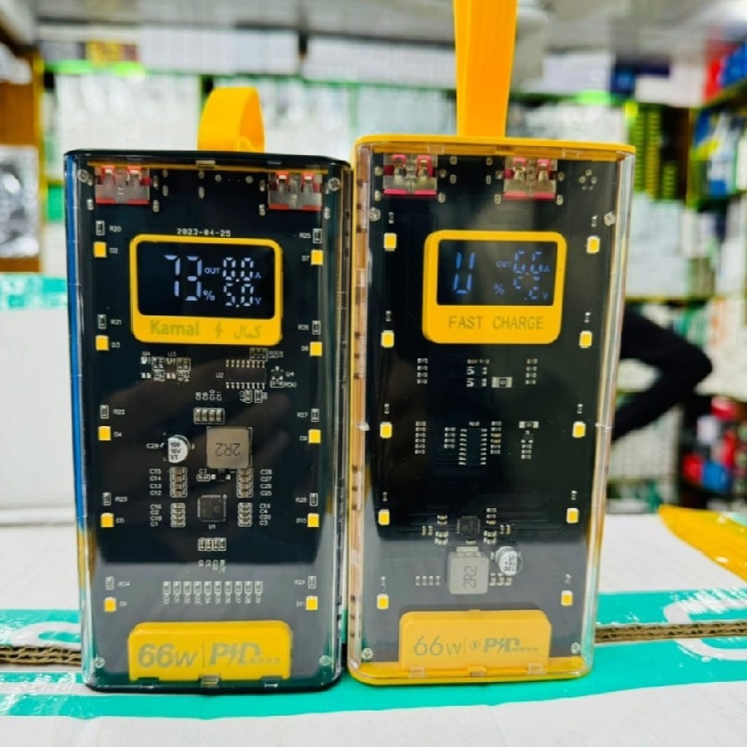 Transparent Power Bank With LED Light | Fast Charging Portable Power Bank With Dual USB Output And Smart Display