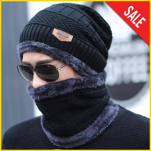 Wool Cap With Neck Warmer | Beanie And Scarf Set With Fleece Mask | Winter Thermal Wool Cap For Men And Women view 3