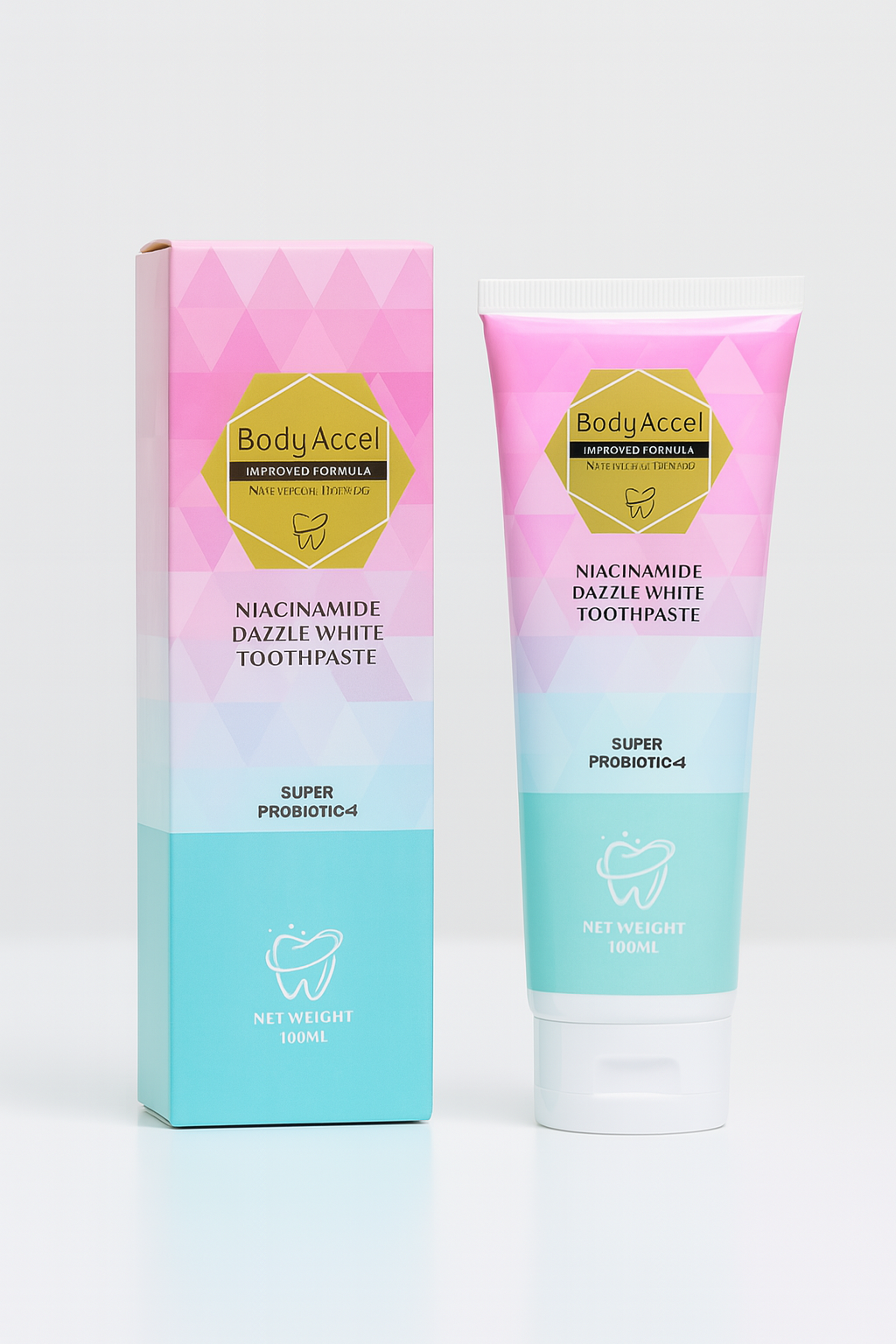 Body Accel Niacinamide Whitening Toothpaste 100ml – Advanced Stain Removal With Probiotics For Bright Smile & Fresh Breath buy online in Pakistan