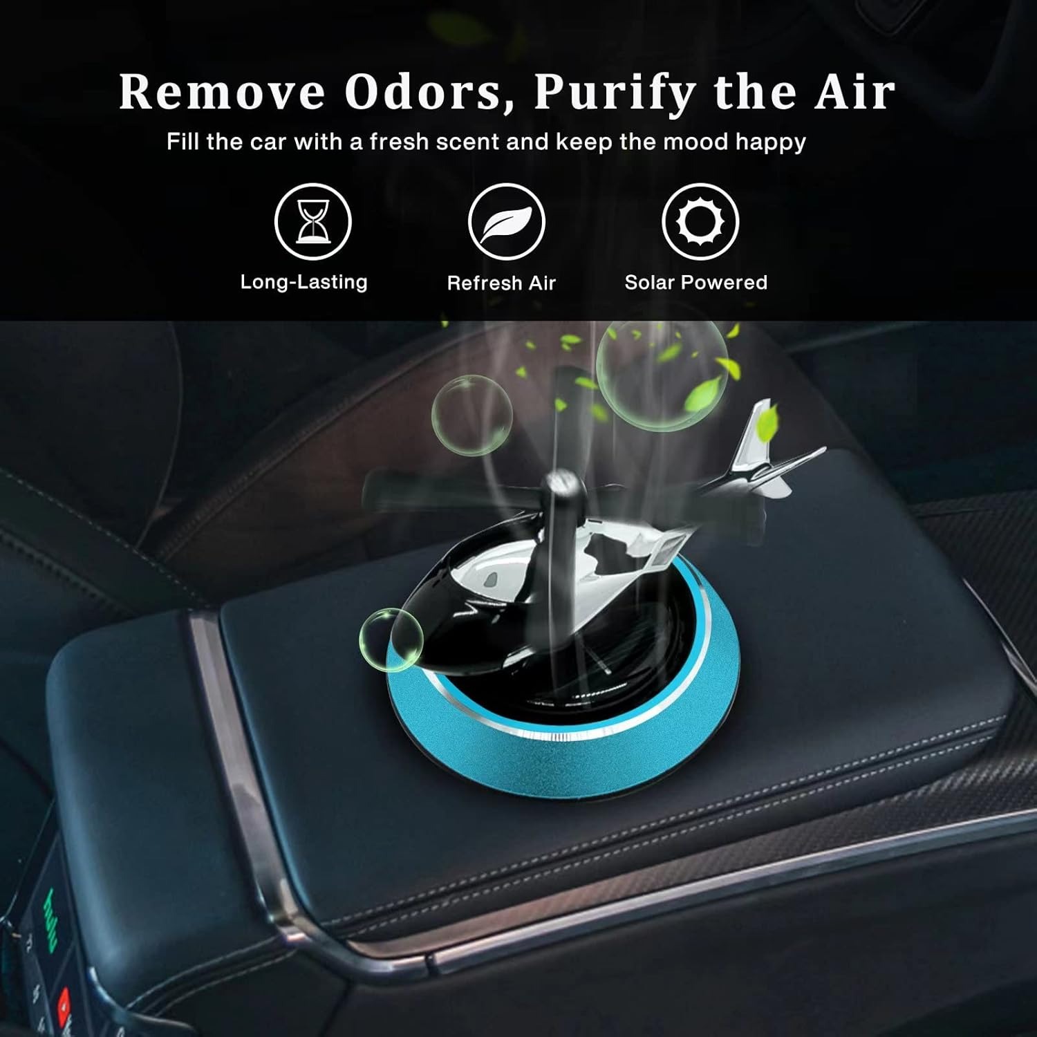 Solar Powered Car Aroma Diffuser – Helicopter Design Air Freshener Perfume for Dashboard view 5