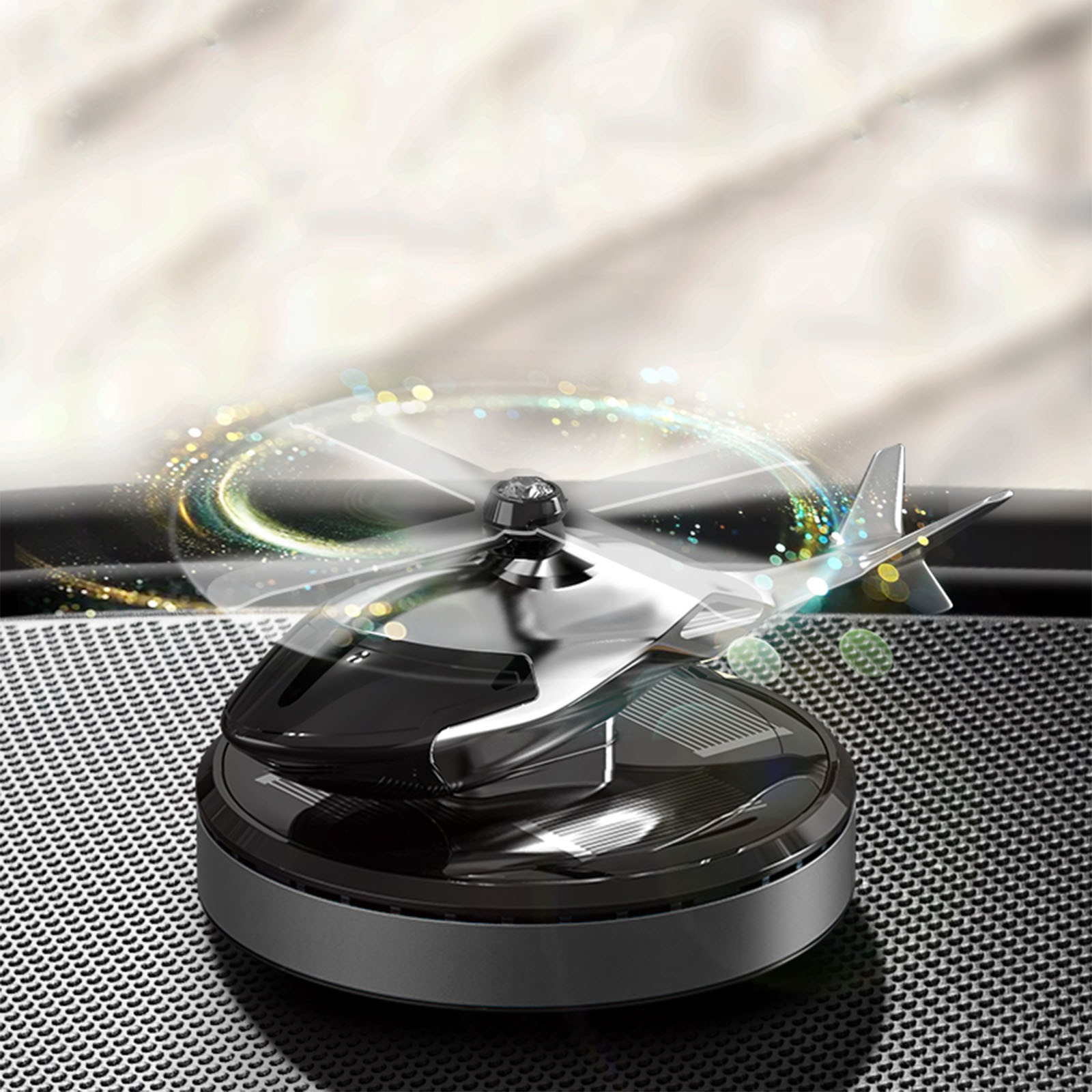 Solar Powered Car Aroma Diffuser – Helicopter Design Air Freshener Perfume for Dashboard view 3