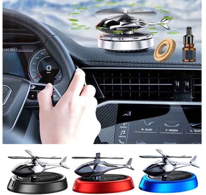 Solar Powered Car Aroma Diffuser – Helicopter Design Air Freshener Perfume for Dashboard view 2