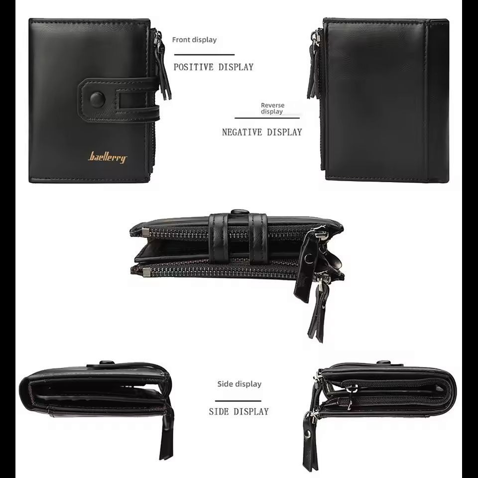 Original Buffalo Leather Trifold Wallet for Men – Premium Handcrafted Slim Bifold Card Holder Wallet