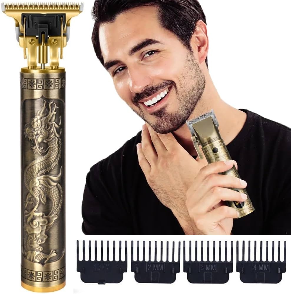 Metal Body Vintage T9 Hair Trimmer for Men – Professional USB Rechargeable Beard & Hair Cutting Machine | Precision Shaver with Powerful Motor buy online in Pakistan